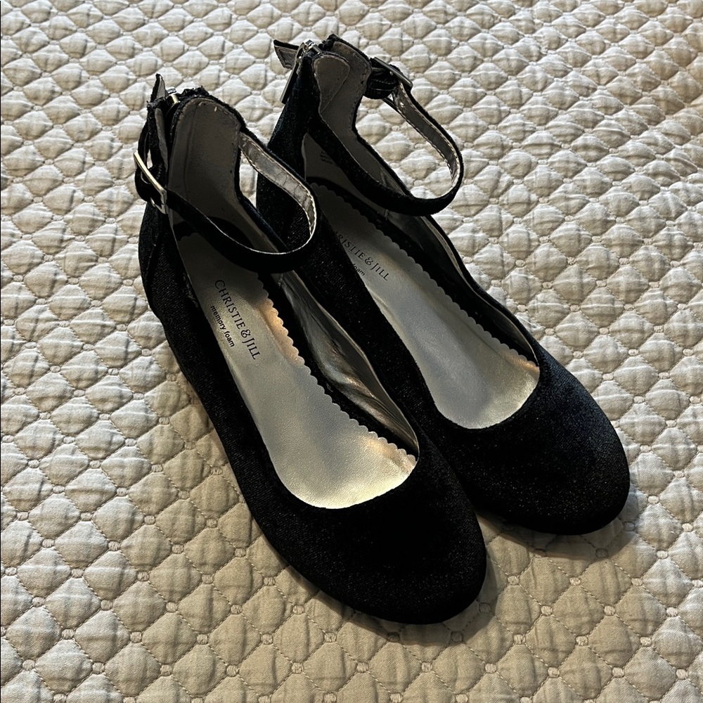 Girl’s Black Ankle Strap Heels